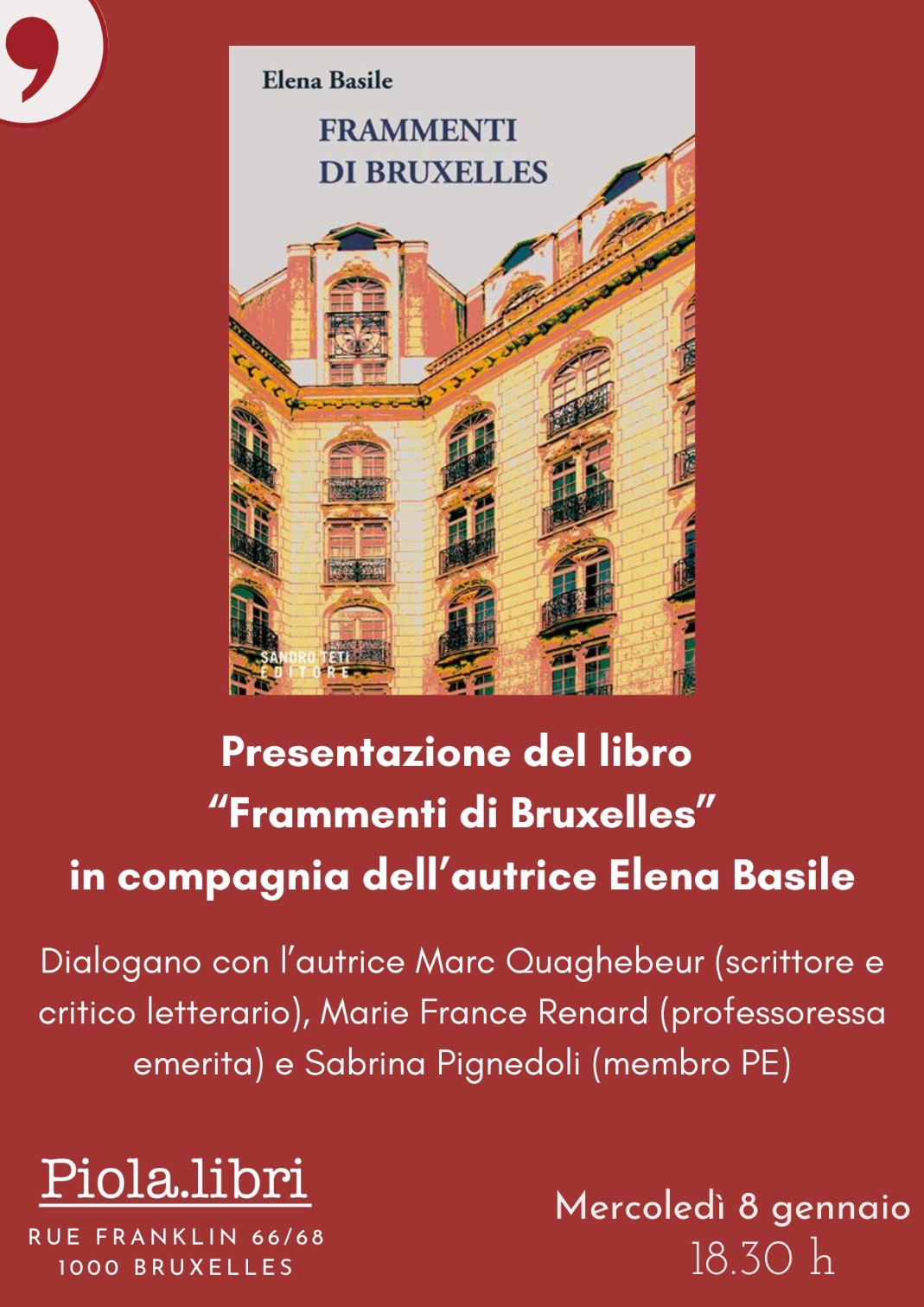 Presentazione del libro "Frammenti di Bruxelles"