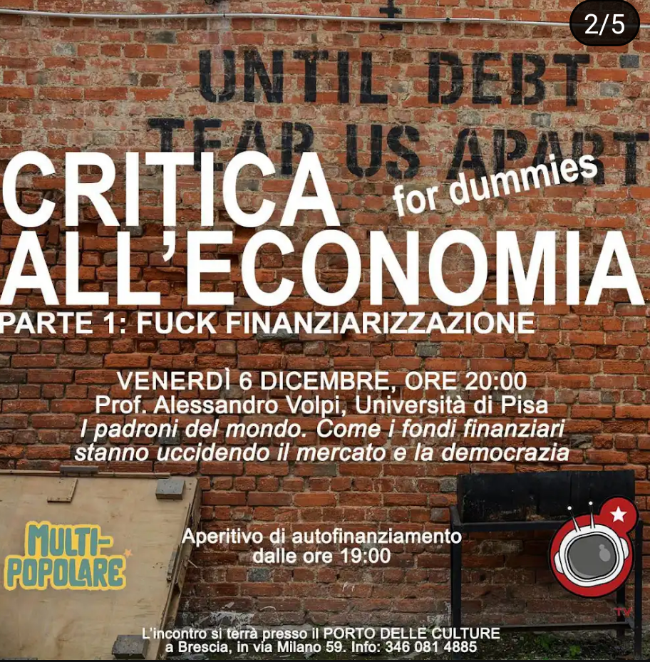 Critica all'economia - parte 1: f*ck finanziarizzazione 