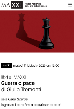 Libri al MAXXI - Guerra o pace